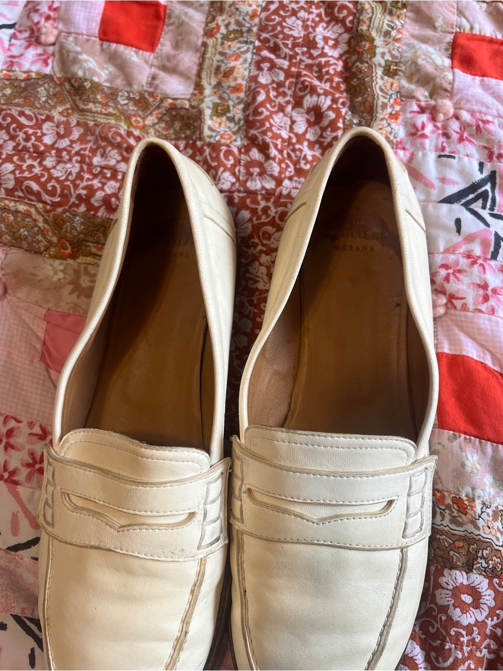 Sezane Cream Leather Penny Loafers - Picture 7 of 7